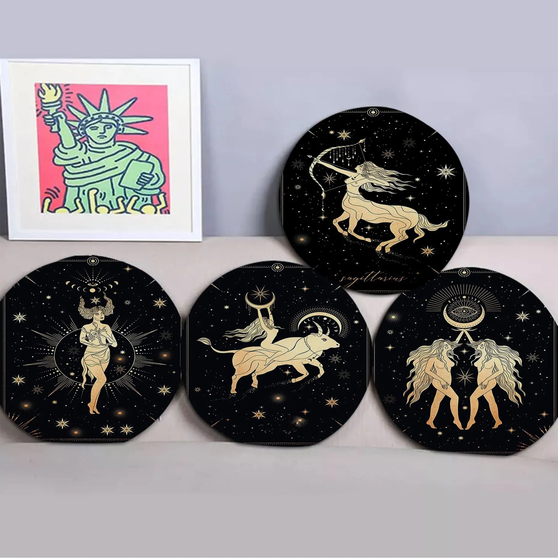 

Twelve Constellations Girl Round Chair Cushion Soft Office Car Seat Comfort Breathable 45x45cm Sofa Cushion