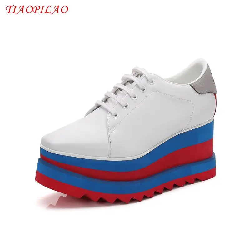 

Женская повседневная обувь на платформе Star, весенне-осенняя Высококачественная женская обувь ручной работы на массивной подошве в британском стиле, женская обувь на толстой подошве