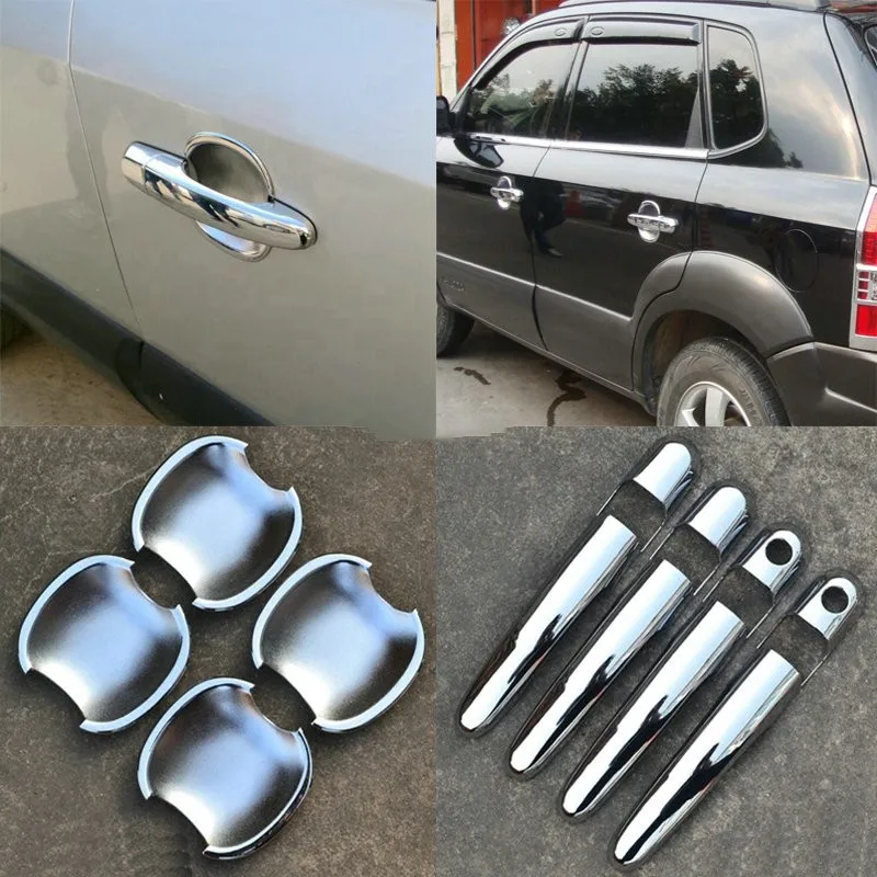 

Автомобильный Стайлинг для Hyundai Tucson 2004-2014 ABS Хромированная дверная ручка Чаша Дверная ручка защитное покрытие крышка отделка