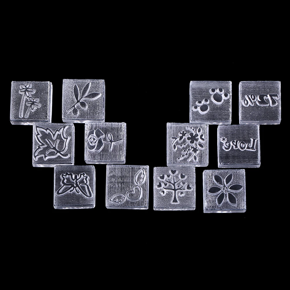 1PC Acrylic Natural Word Handmade Clear Soap Stamping Stamp Seal Mold Craft DIY