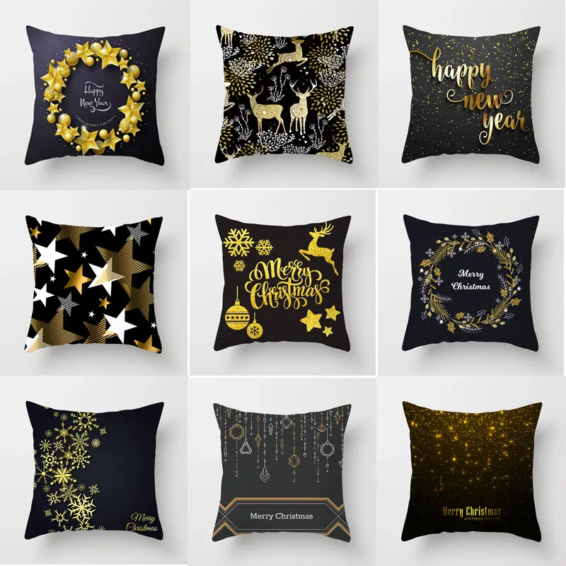 

45x45cm Merry Christmas Pillowcase 2022 Christmas Decor for Home Ornaments New Year Christmas Decor 2023 Festoon