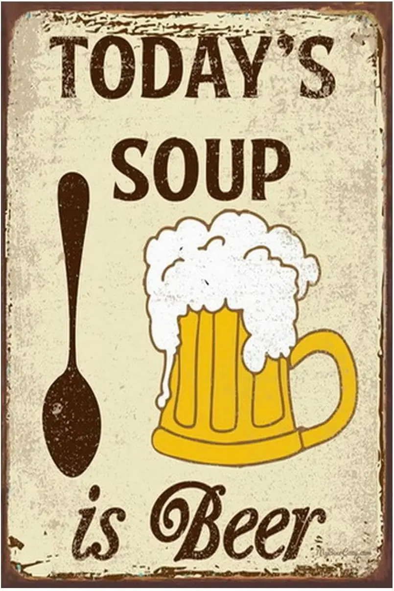 Be-Sgn Metl-Sgn Wll-rt Décor-Post Soup s Be для дома Br tchen Brewy Lounge Pub Resturnts Cfe Club Plque 812 nch