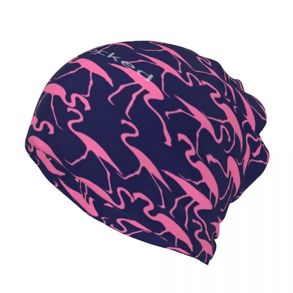 

Pink And Navy Flamingo Multifunction Beanie Hat Customizable Easy to carry Sports Soft Fabric Nice Gift