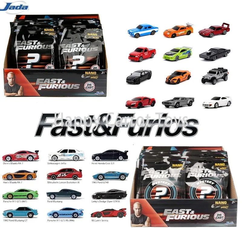 Фото Оригинальный набор Jada Nano Hollywood Rides Fast & Furious Mystery Blind Bag с колесами из литого металла 1,65 дюйма, которые могут вращаться, игрушечные машинки в подарок для детей №1