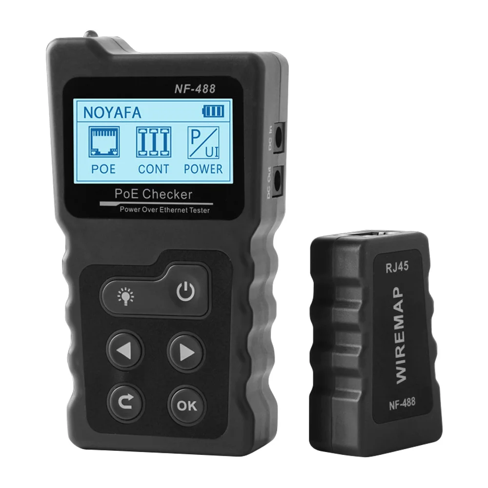

NF-488 PoE Checker Network Cable Breaker Finder RJ45 Network Cable Continuity Tester with Loop Test/Power Test/Lighting Function