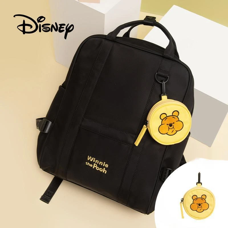 Disney's New Original Winnie The Pooh Women's Backpack Portable Student Schoolbag High-quality Luxury Travel Women's Backpack