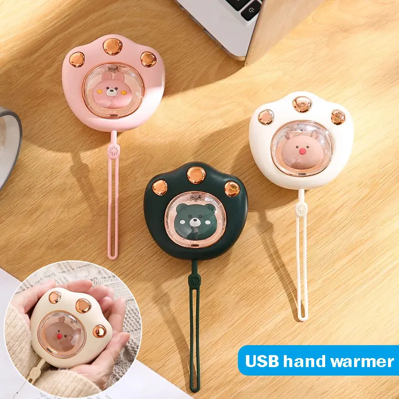 

2400mAh USB Rechargeable Mini Hand Warmer Heating Pad Cat Paw Warmer Heater Pocket Mini Cartoon Cute Electric Heater Warm