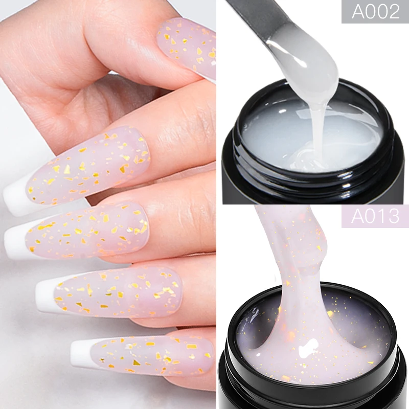 2Pcs Baby Boomer Extension Nail Gel Set UV Builder Ombre Nails Camouflage Quick Extension Gel Extended Nails Art Kits Manicure