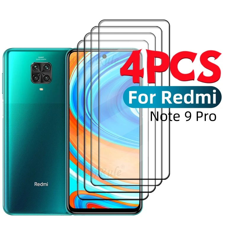 4/3/2/1 шт. полное стекло для Redmi Note 9 Pro Xiaomi 9H полноэкранная защита