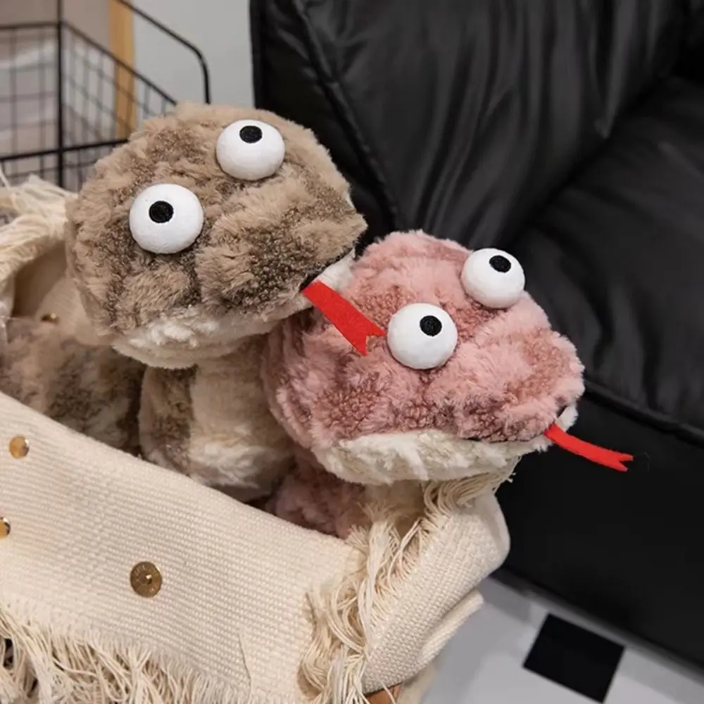 Пушистые плюшевые игрушки в виде змеи с большими глазами обнимаемые 45-70 см