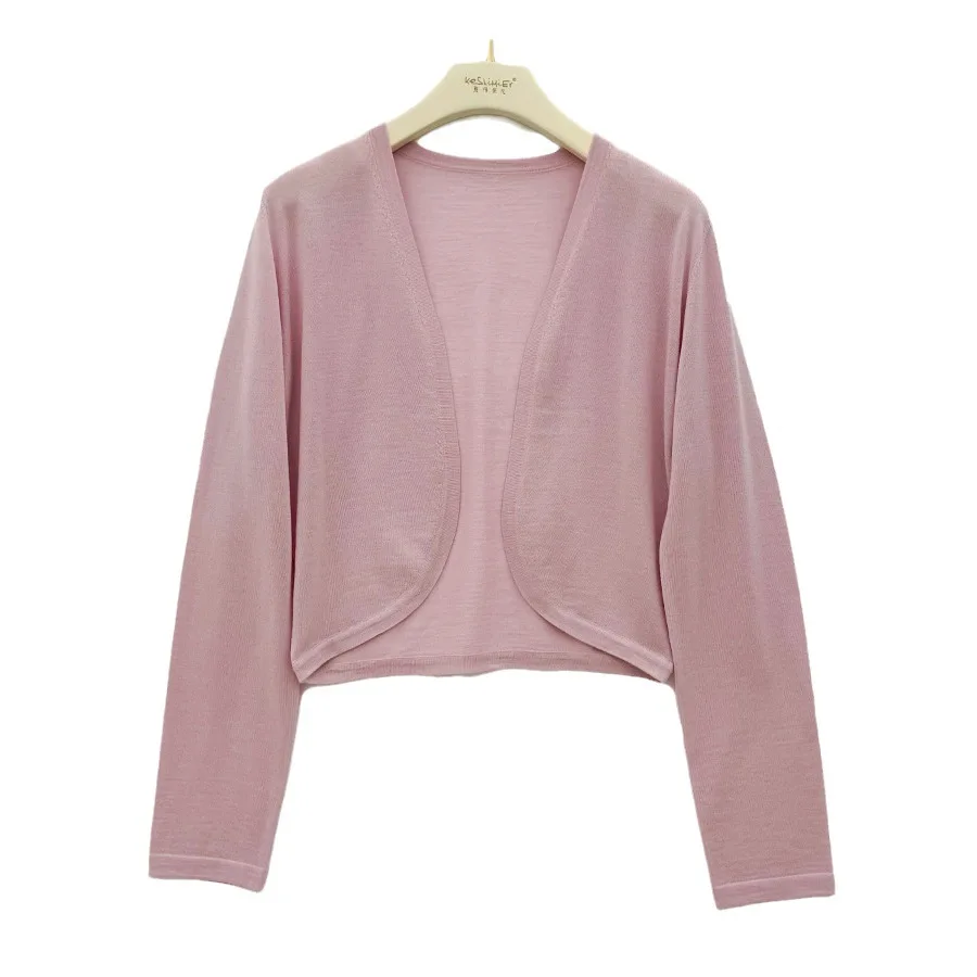 Весенний шерстяной Шелковый кардиган Модный женский вязаный свитер укороченный