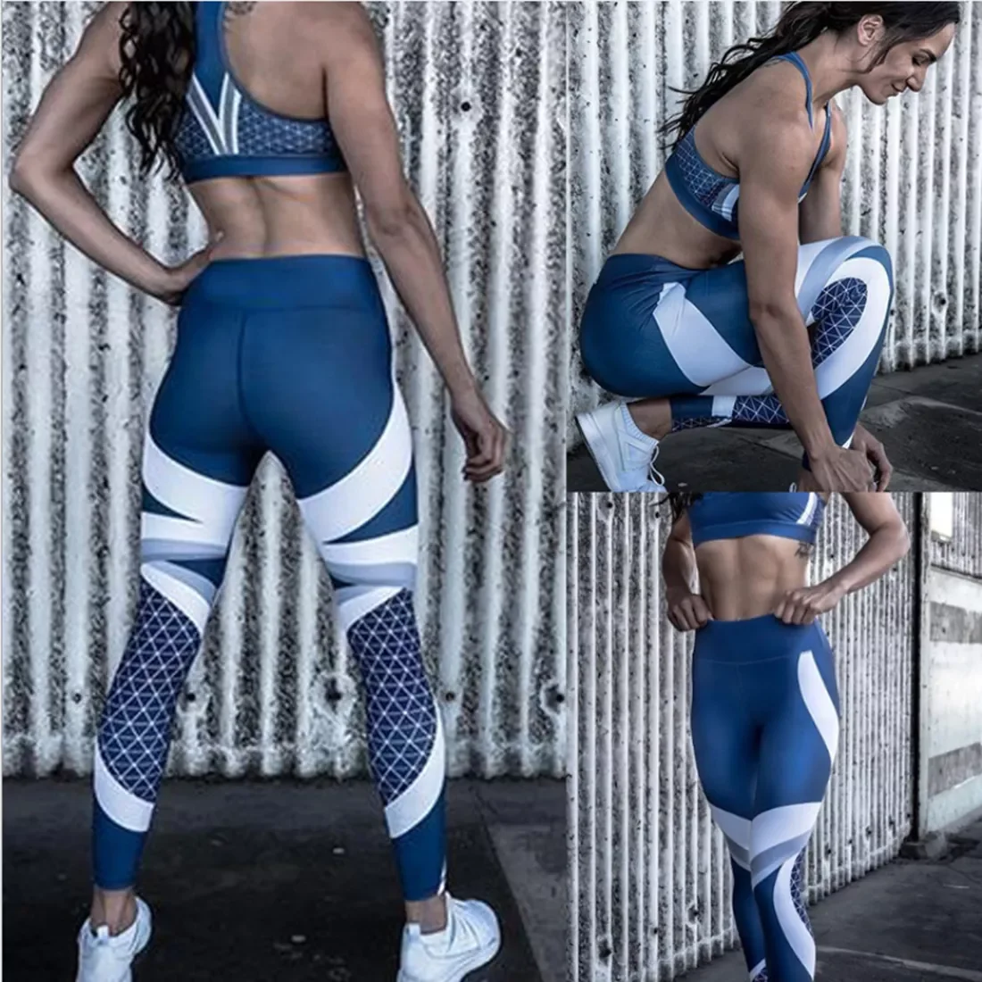 

2022New Casual Blue Leggings Skinny Elastic Force Sporting Fashion Polyester Fitness Leggings