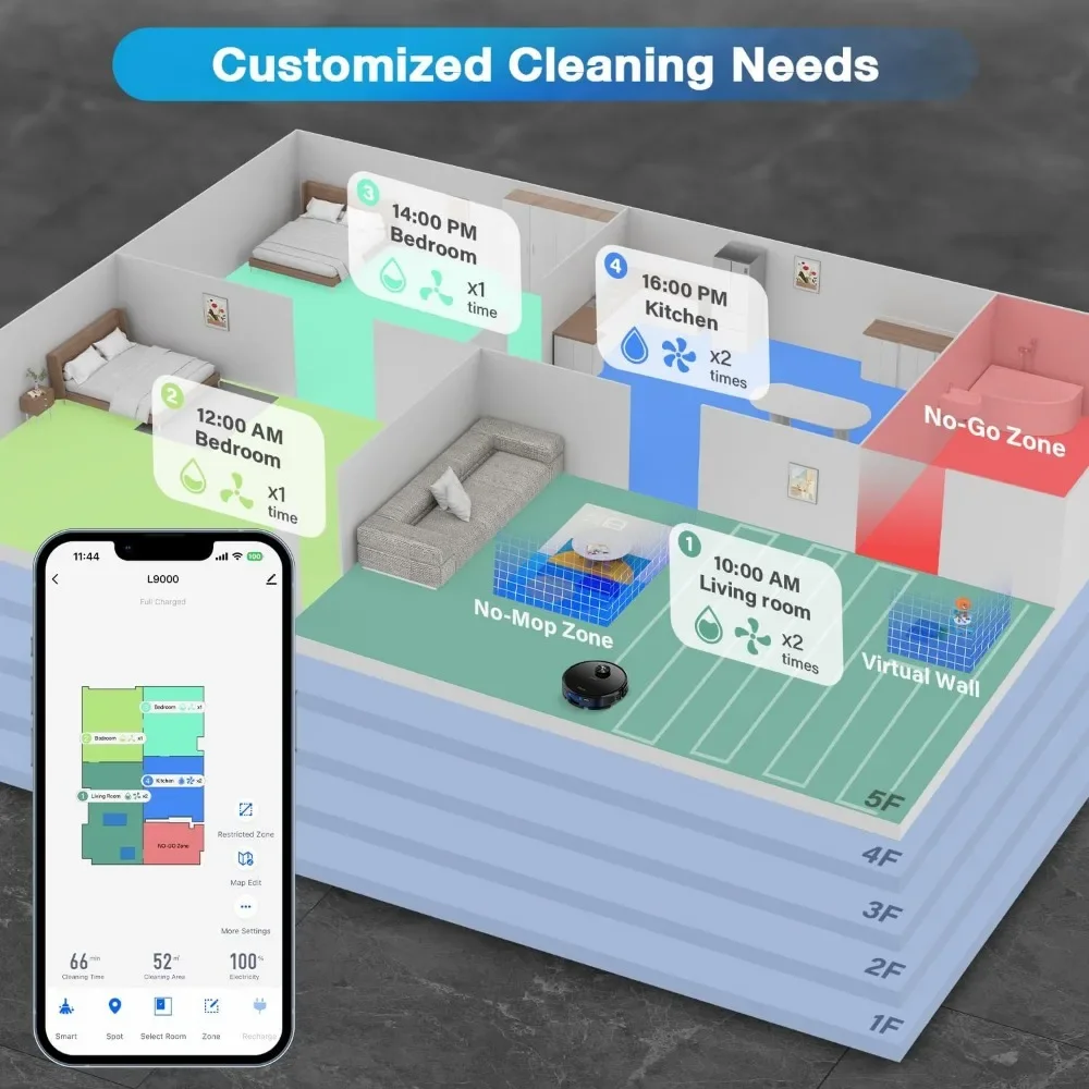 Робот-пылесос и Швабра навигация лидар робот-пылесос 4000 Па