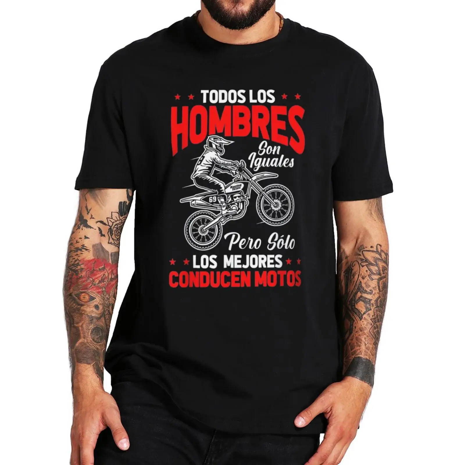 

Motocross Biker Men's T Shirt With Spanish The Best Ride Motorcycles Funny Tshirts 100% Cotton EU Size Homme Camiseta