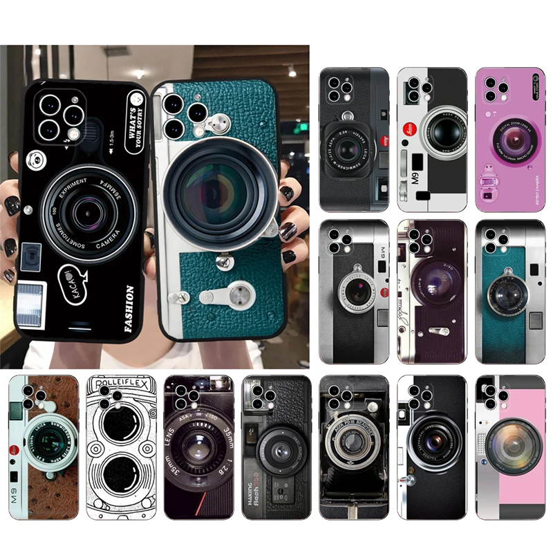

Phone Case For iphone 14 Pro Max 13 12 11 Pro Max XS XR X 12mini 14 Plus SE Retro Camera Case Funda
