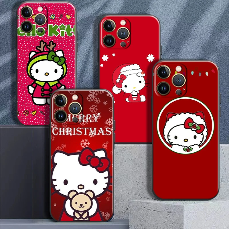 

Christmas Hello Kitty Kuromi For iPhone 14 13 12 11 Pro Max Mini SE 7 8 Plus X XR XS Max Phone Case Soft Back Carcasa