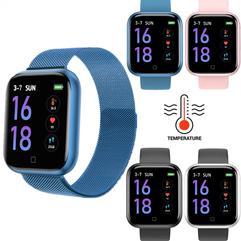 

T80S Smart Watch Sport Temperature Fitness Tracker Heart Rate Monitor Blood Pressure Men Women Smartwatch For Ios Android Phones