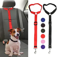 Pet Universal Cat Dog Safety Adjustable Car Seat Belt Harness Puppy Seat Belt Travel Entrainment Leads