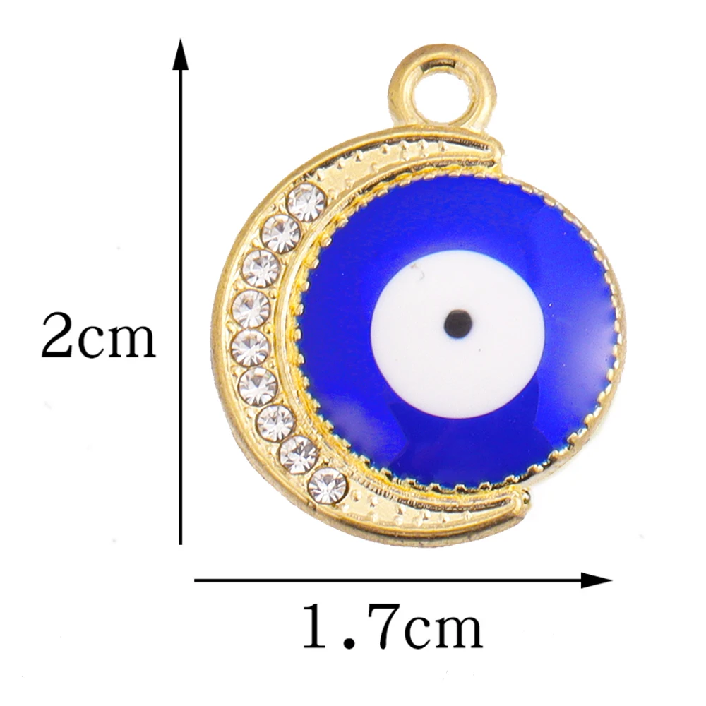 10 шт. ручной работы цветная Эмаль Турецкий греческий сглаза Луна Шарм Сплав кулон