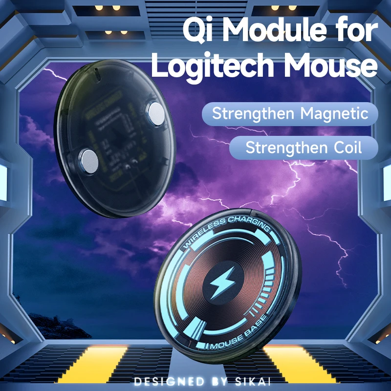 Модуль мыши Qi POWERCORE для Logitech G Pro X Superlight G703 G502 X Hero G903, игровая беспроводная мышь, адаптер для дверного корпуса с апертурой