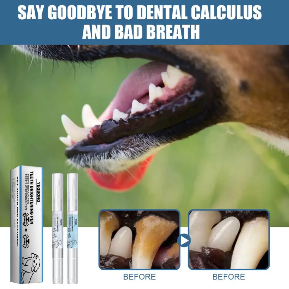 

Pets Dog Teeth Cleaning Whitening Pen Teeth Cleaning Pen Suitable For All Pets Dogs Cats Natural Plants Tartar Remover Tool