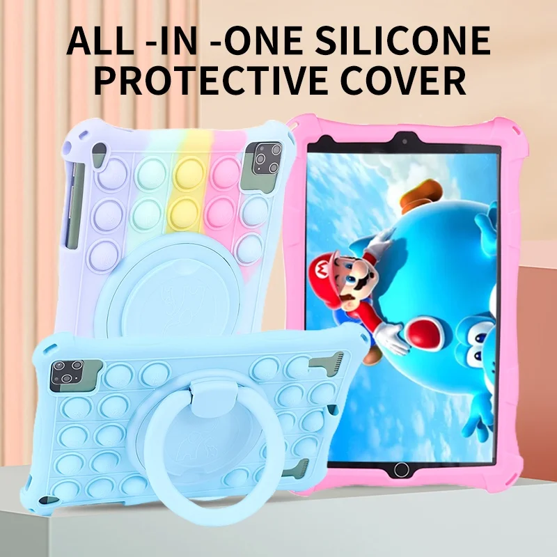 

Вращающаяся на 360 ° подставка, мягкая искусственная кожа для 10,1-дюймового планшета Android 10,1, 10 дюймов, планшетный ПК, пузырьковый нетоксичный Мягкий силиконовый чехол