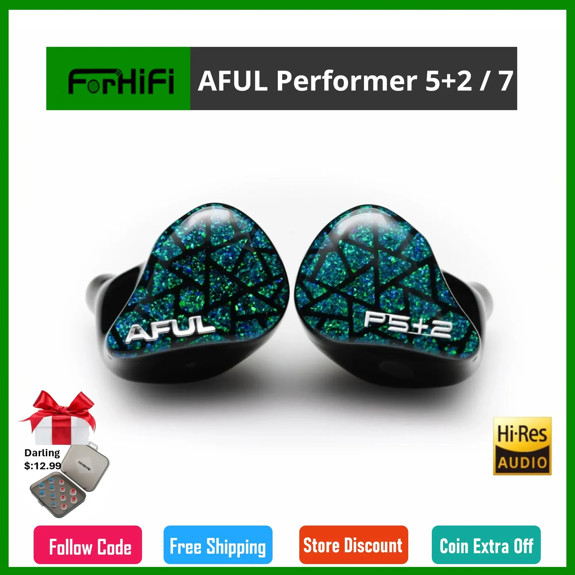 AFUL Performer 5+2 / 7 2DD+4BA+1Микро-планарные наушники-вкладыши-мониторы Hi-Fi Проводные
