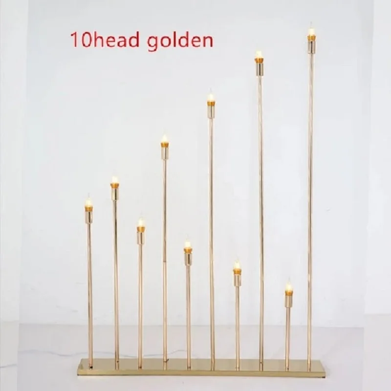 

Multi Head Golden Wedding Decor Road Guide Reed Light Acrylic Transparent Candlestick Home Party Table Centerpiece Decor