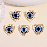 5pcs fashion shiny crystal evil eye charms pendants diy jewelry making accessories fine necklace bracelet earring components