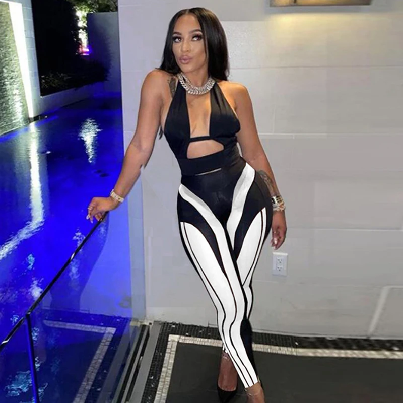 

Stitching Striped Hipster Leggings Women Slim Medium Waist Active Workout Skinny Slim Outfit Streetwear Sporty Female Trousers