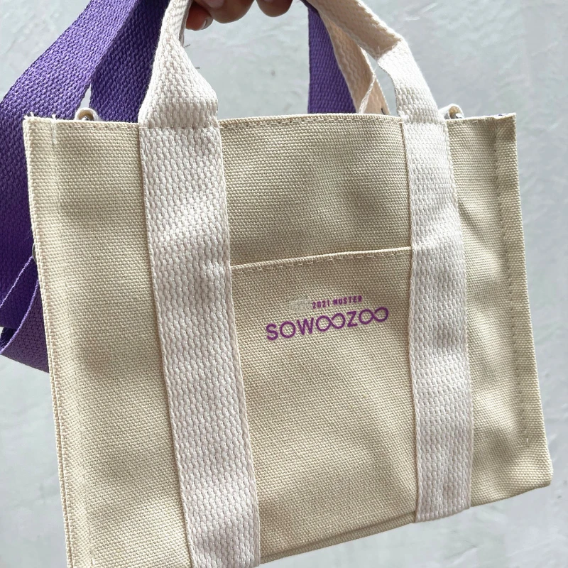 

Холщовая Сумка SOWOOZOO, шоппер, Женская хлопчатобумажная сумка с двойным принтом, сумка-тоут с надписью Kawaii, многоразовые Наплечные сумки