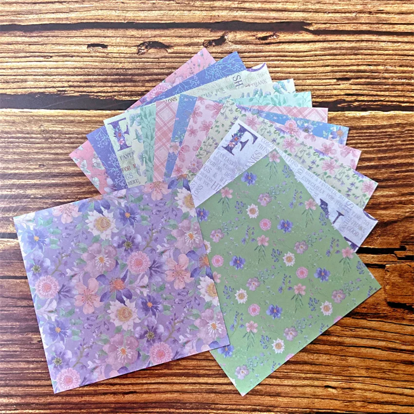 

12pc 6"X6"The Flower Garden Patterned Paper Scrapbooking Paper Pack Handmade Craft Paper Craft Background Pad