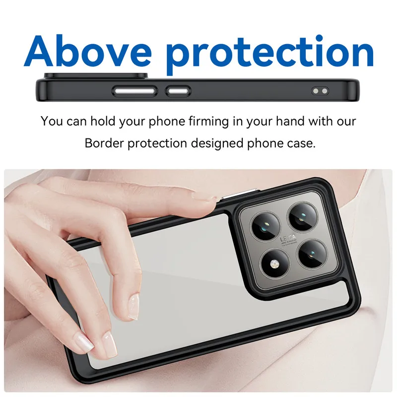 Чехол для Xiaomi 14T Pro чехол Прозрачный бампер из поликарбоната противоударный