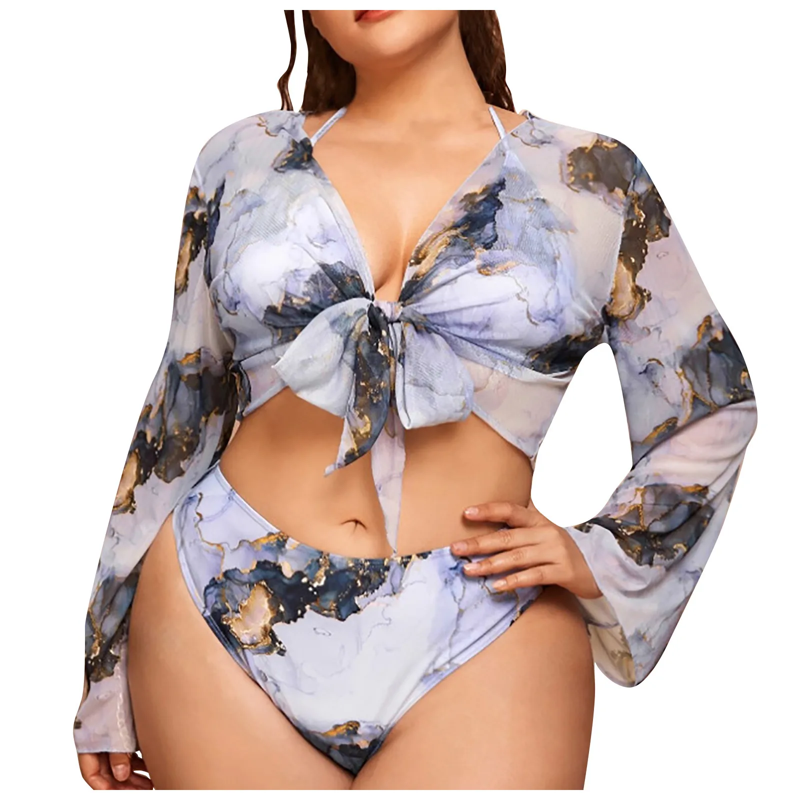 

Women's Sexy Biquini Three Pieces Large Size Backless Beachwear Ladies Split Bikini Swimsuit Maillot De Bain Femme