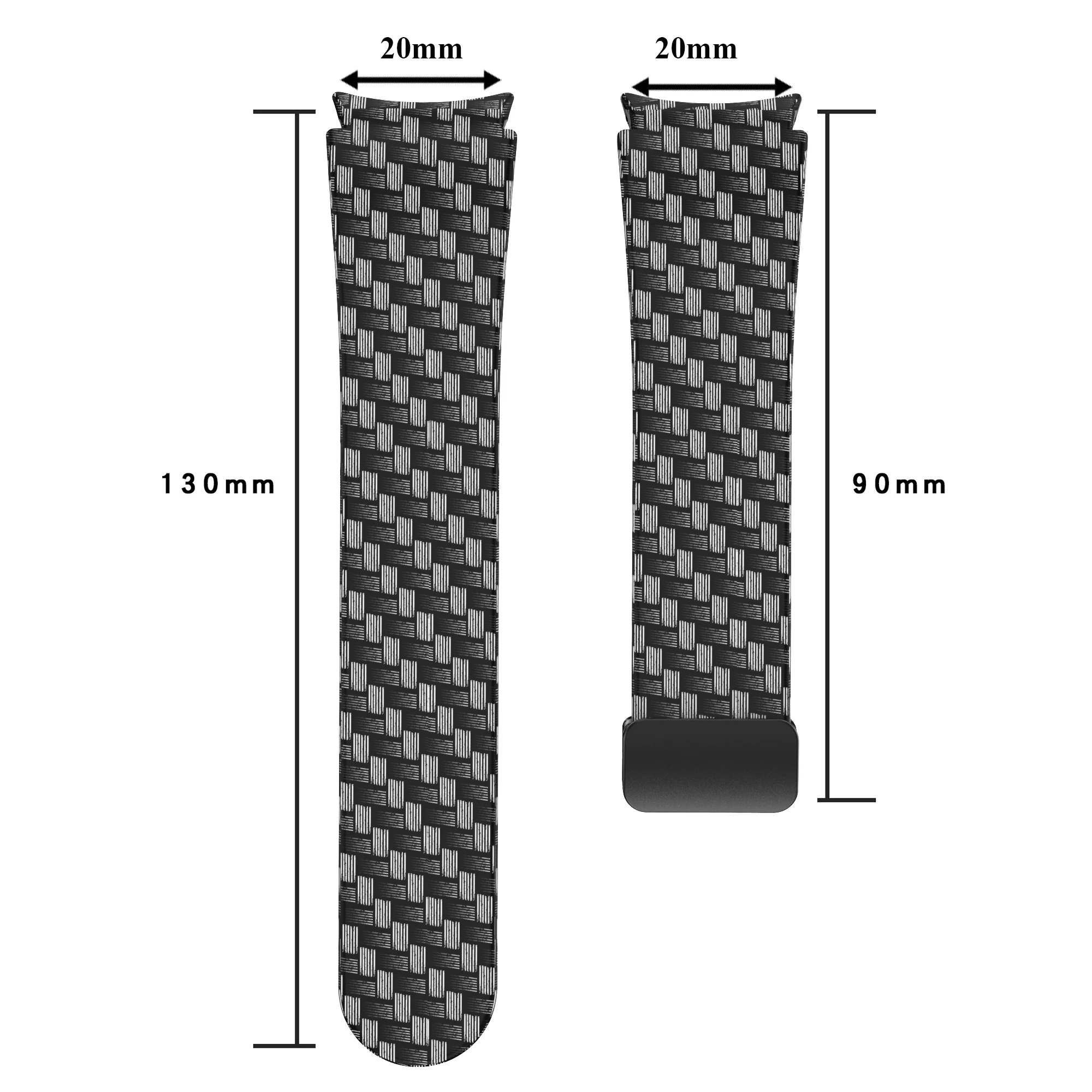 Magnetic Straps for Galaxy Watch 5 Pro 45mm/Galaxy Watch 4 5 44mm 40mm Silicone Strap Carbon Fiber Texture Print Luminous Band