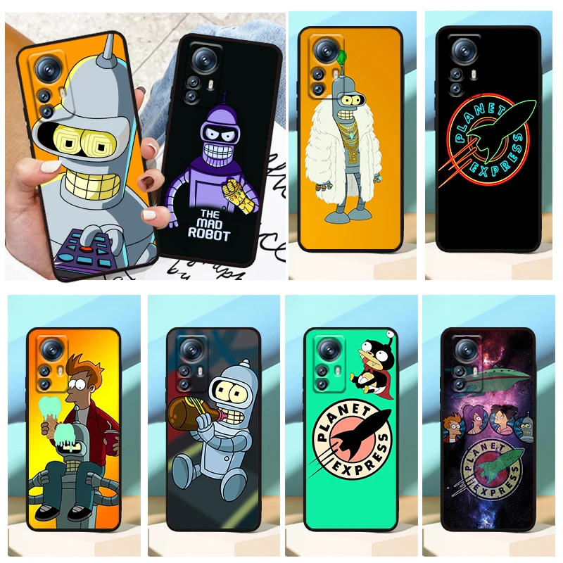 

Disney Futurama Bender Art Phone Case For Xiaomi Mi 12X 12 11 11T 11i 10T 10 Pro Lite Ultra 5G 9T 9SE A3 4G Fundas Black Soft