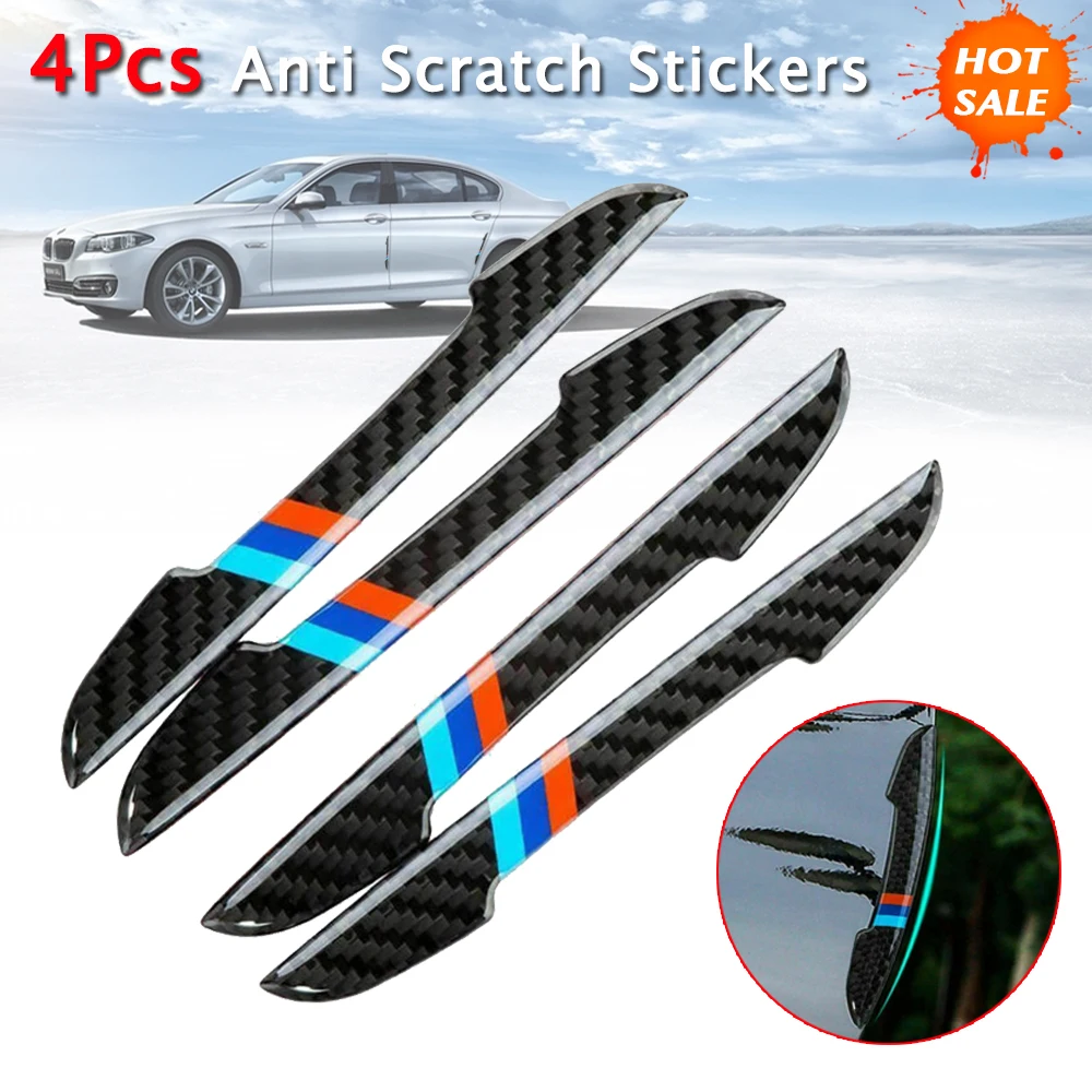 4pcs Car Door strips Anti Scratch Sticker Carbon Fiber Edge Protective Strips Side Doors Moldings Scuff trim Stickers for BMW