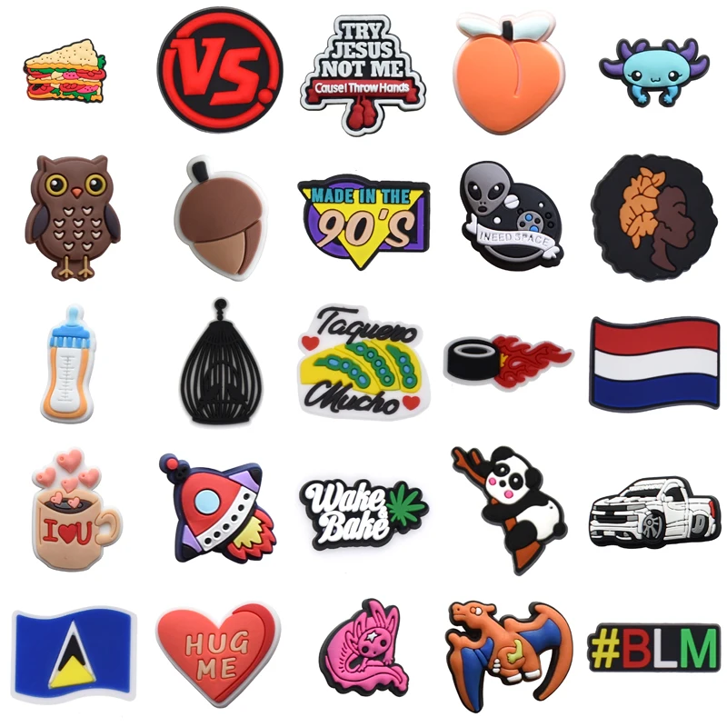 

Girl Kids Shoes Accessories Set Jeans Shoe Charms Packs Decorations for Crocs Boy Women Charm Men Gifts Wholesale Bulk Para Pins