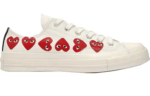 Original men and women Converse White CDG Low classic Couple Skateboarding sneakers light leisure flat canvas Shoes  1970s 