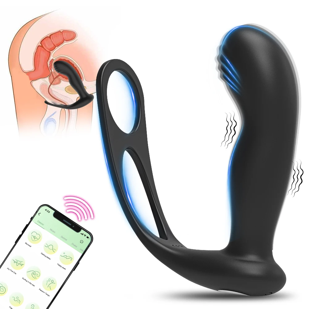 

Cock Ring Sex Toys 3 In 1 Men Wireless Prostate Penis Rings Vibrating Massager Testicular Anal Stimulation Vibrator Adult Goods