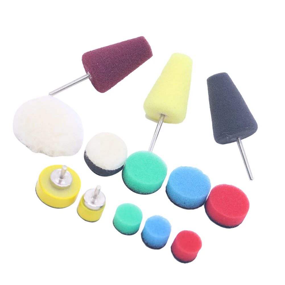 

13 in 1 0.5-1 inch Waxing Sponge Wheel Set Detailing Polishing Buffer Sponge Pads for Car