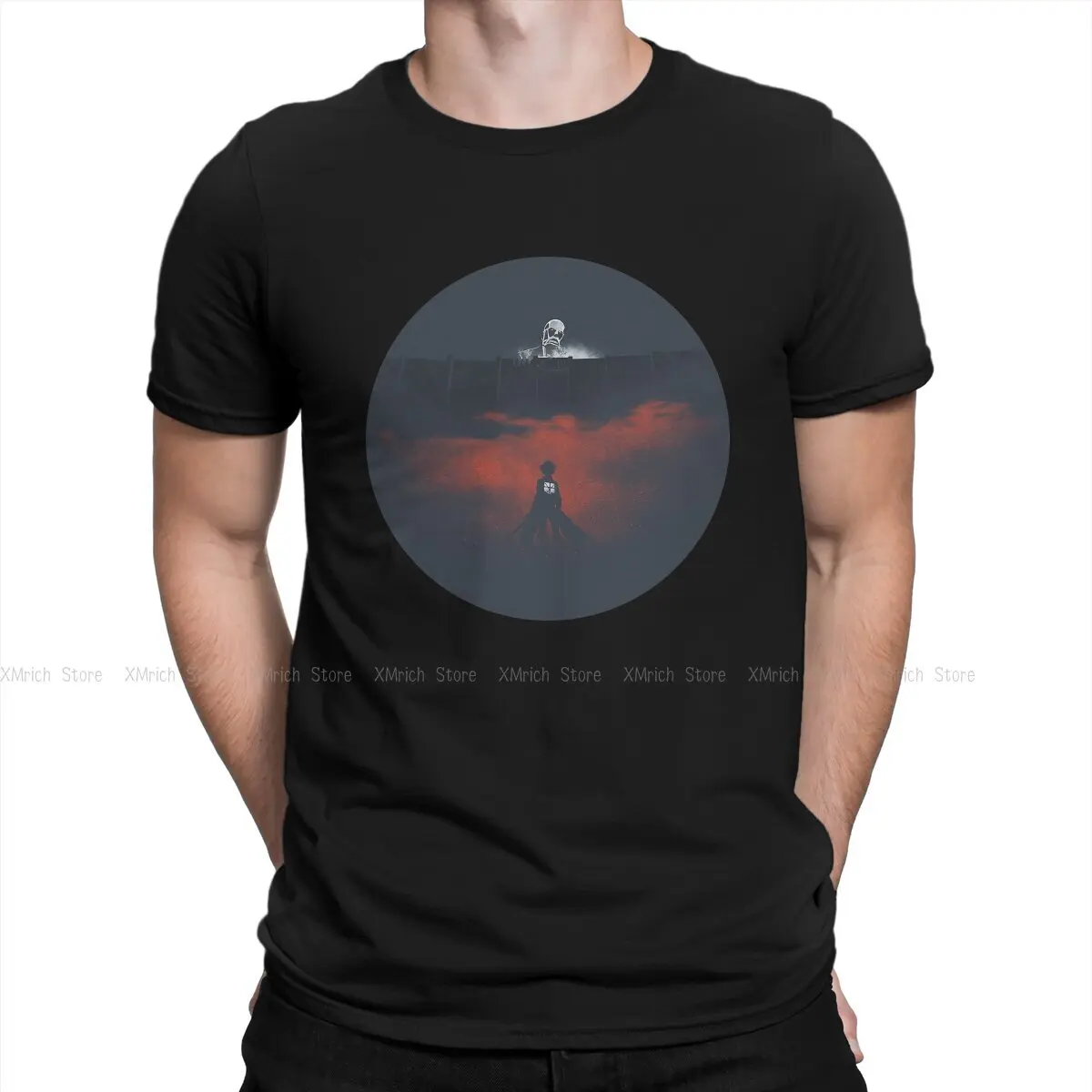 

Skull and Warrior Man's TShirt Attack On Titan O Neck Tops 100% Cotton T Shirt Humor Top Quality Gift Idea