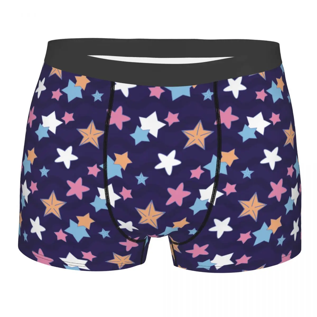 

Men's Starry Night Sky In Wave Stars Boxer Briefs Shorts Panties Soft Underwear Male Humor Plus Size Underpants