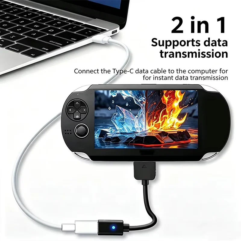 Фото Кабель USB-C для зарядного адаптера контроллера 1000, светодиодный преобразовательный шнур Type-C для консоли PS Vita 1000, провод питания №2
