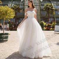 hammah stunning off shoulder wedding dresses sweetheart lace up appliques tulle sposa vestidos bride gown robe de mari%c3%a9e