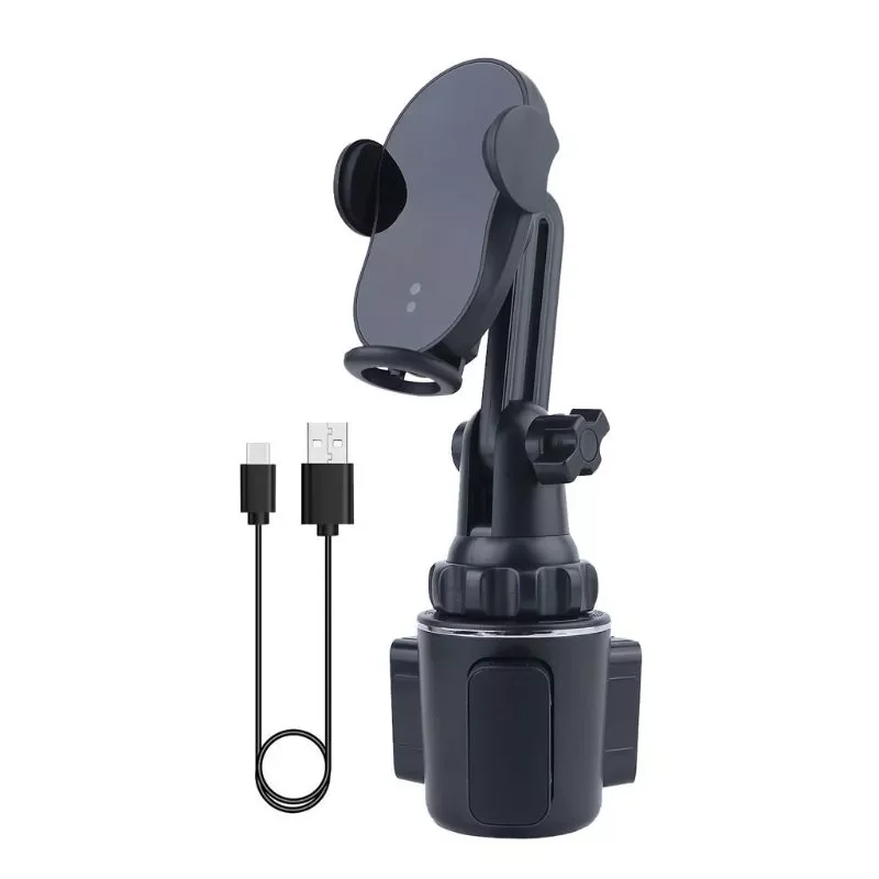 

Universal Car Qi 15W Wireless Fast Charger Cup Mobile Phone Holder Mount Automatic Infrared Smart Sensor Clamping Mount Stand