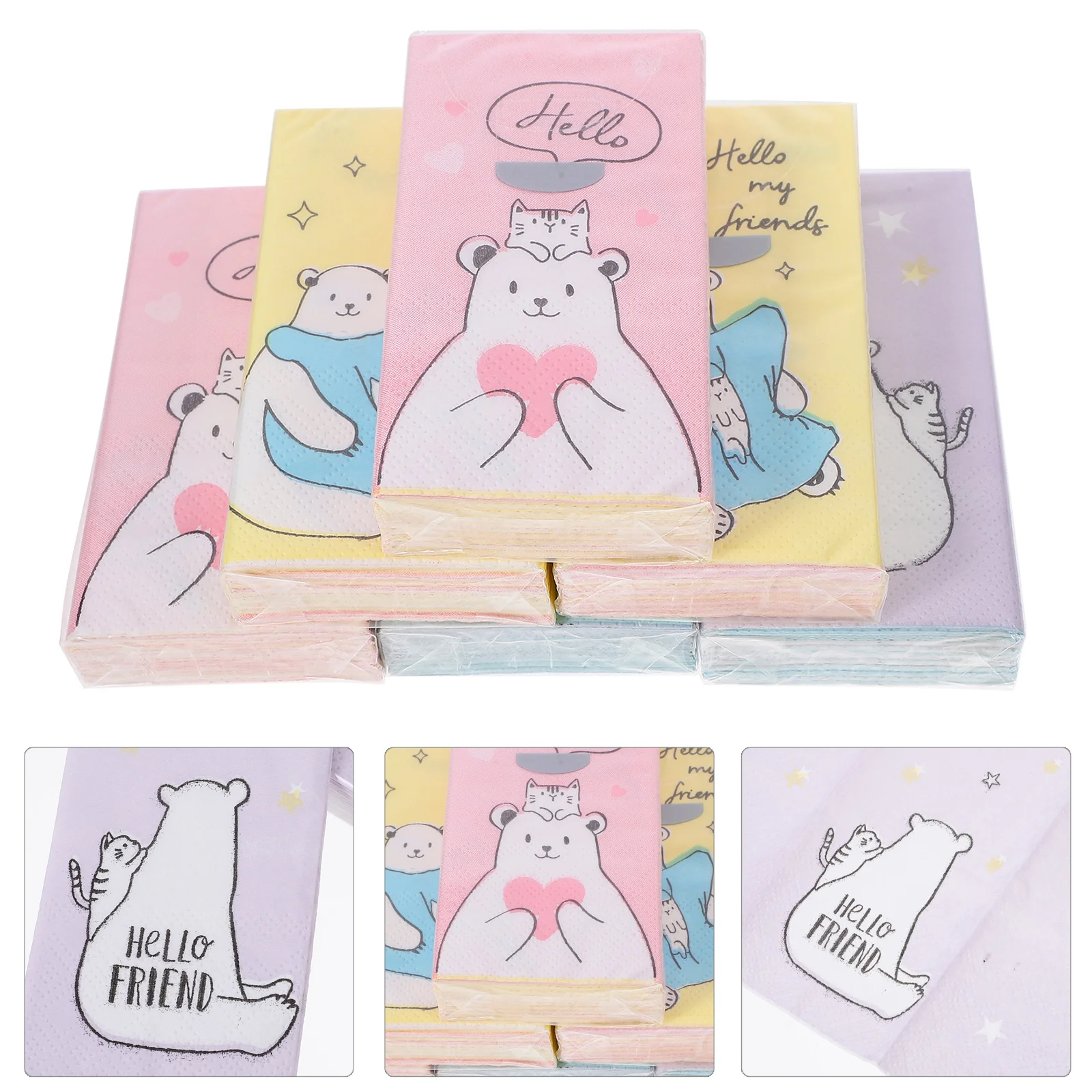 

12 Packs Towels Party Napkin Decors Carry Paper Hand Napkins Disposable Decorative Virgin Wood Pulp Lovely Tissue