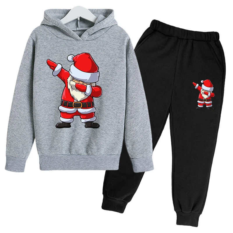 

Christmas Santa Claus Cotton Long Sleeves Clothes Sets Tops + Pants Kids Boys Girls Clothing Christmas Children 4-14 Yrs Outfit