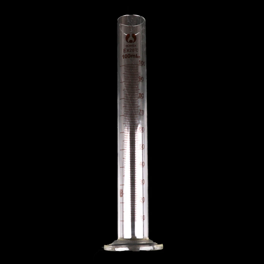 

100ml Graduated Clear Glass Measuring Cylinder Chemistry Laboratory Measure School Teaching tools