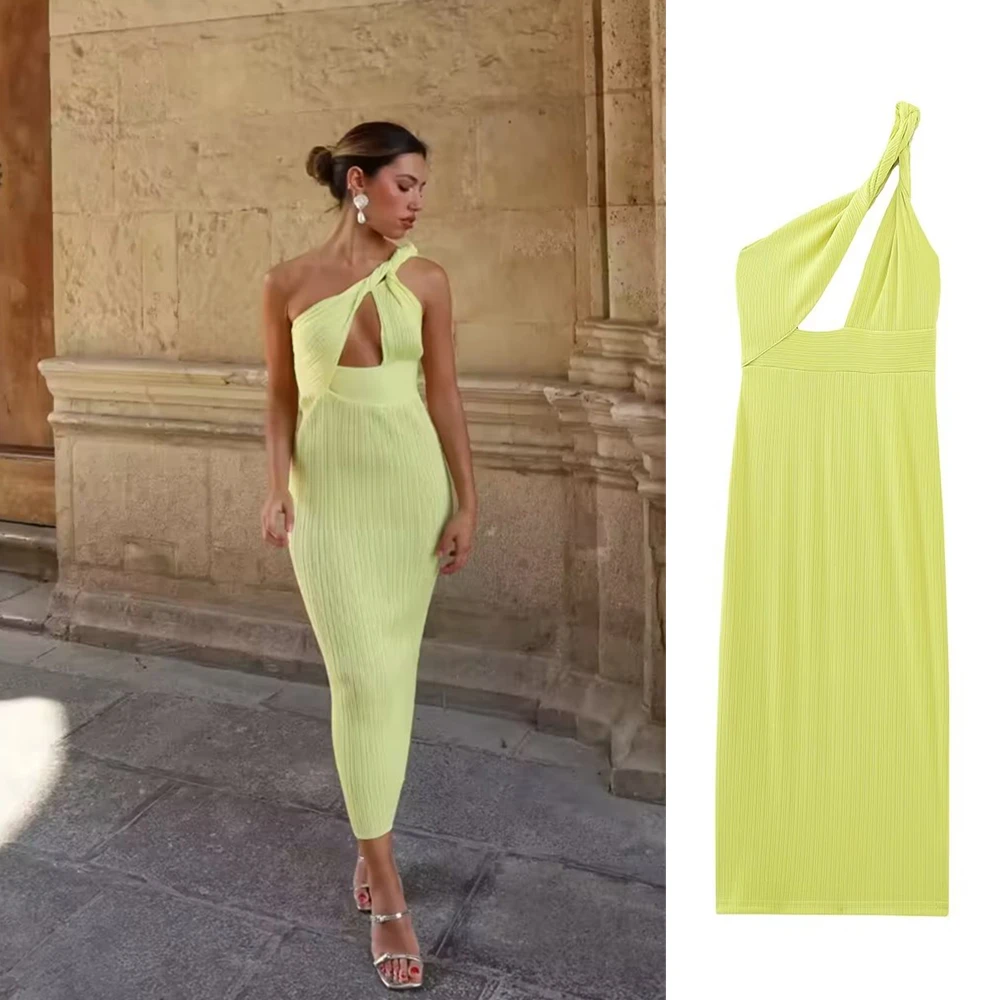 

Женское платье с открытыми плечами, элегантное облегающее асимметричное платье без рукавов, лето 47068643